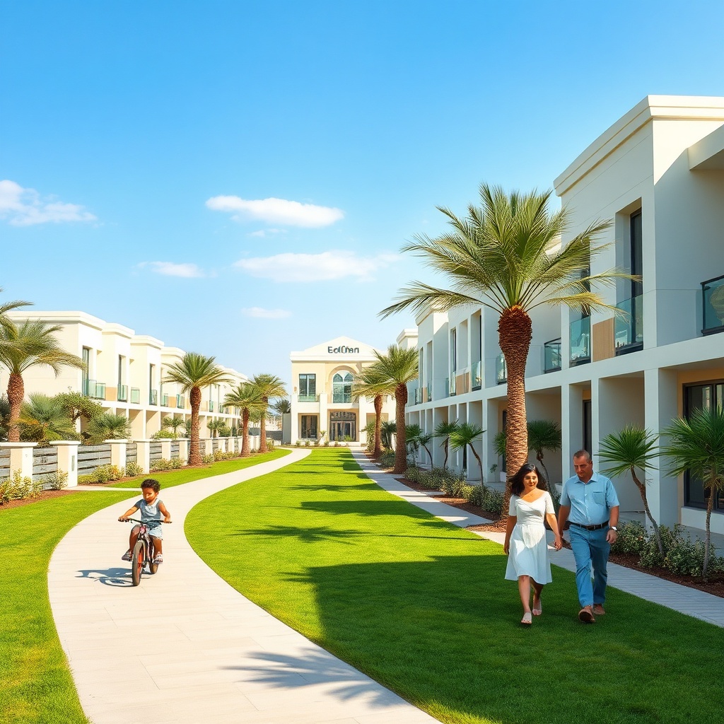 A modern gated community in New Cairo, a popular choice among the best neighborhoods for expats in Cairo, offering family-friendly amenities and a suburban lifestyle.